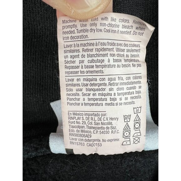 Champion Hoodie Mens Large Sweater Reverse Weave Black Custom Gem Large Print - Picture 9 of 10